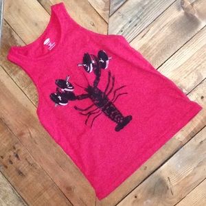 Old Navy Boys XS Red Lobster Muscle Tank Top